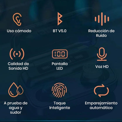 AUDÍFONOS BLUETOOTH M10 RECARGABLES CON POWER BANK